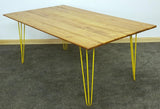 1960/70s Hairpin Legged Table With Later Pitch Pine Top - Attrells