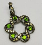 Edwardian silver citrine and paste pendant - Attrells