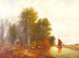 Norfolk Barges 19th Century Oil On Canvas - Attrells