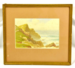 Water Colour by W.E.Croxford Coastal Scene Fairlight Hastings East Sussex - Attrells