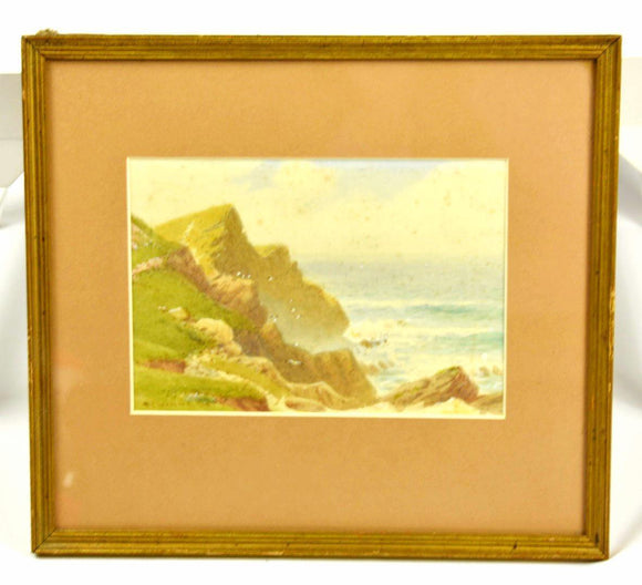 Water Colour by W.E.Croxford Coastal Scene Fairlight Hastings East Sussex - Attrells