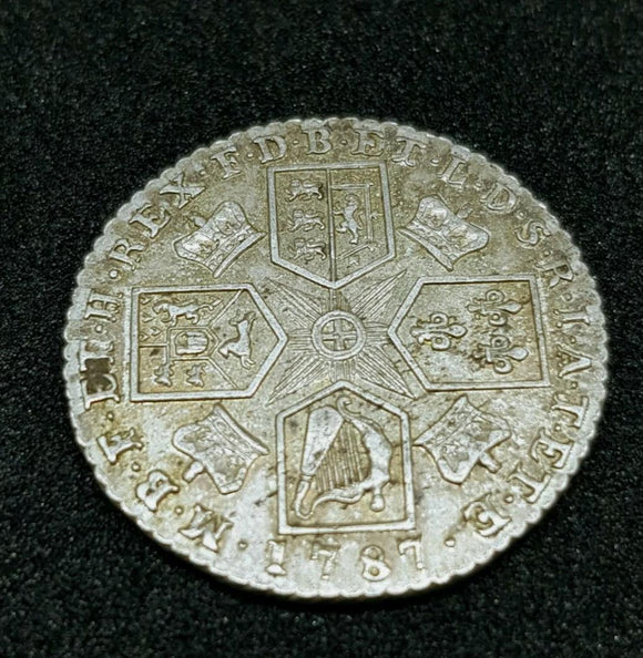 Rare George III Shilling 1787 Silver Coin Great Condition - Attrells