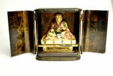 Travelers 19th Century Japanese Buddha/ deity in black lacquered case - Attrells