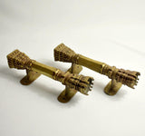 Pair of Early 20th Century Brass Candle Wall Sconces - Attrells